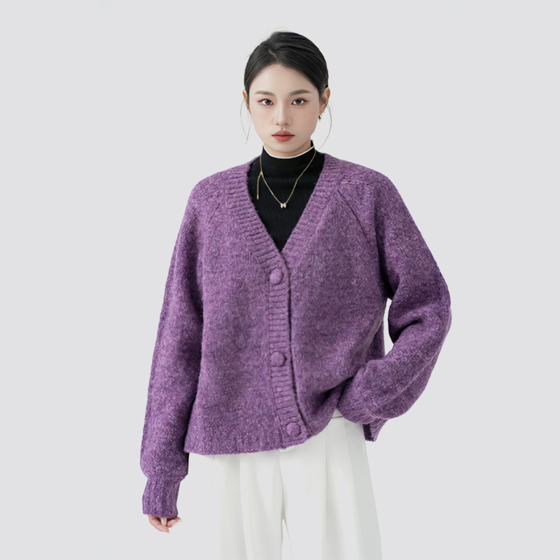 Cardigan violet romantic